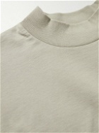 FEAR OF GOD ESSENTIALS - Logo-Appliquéd Cotton-Jersey Mock-Neck T-Shirt - Gray