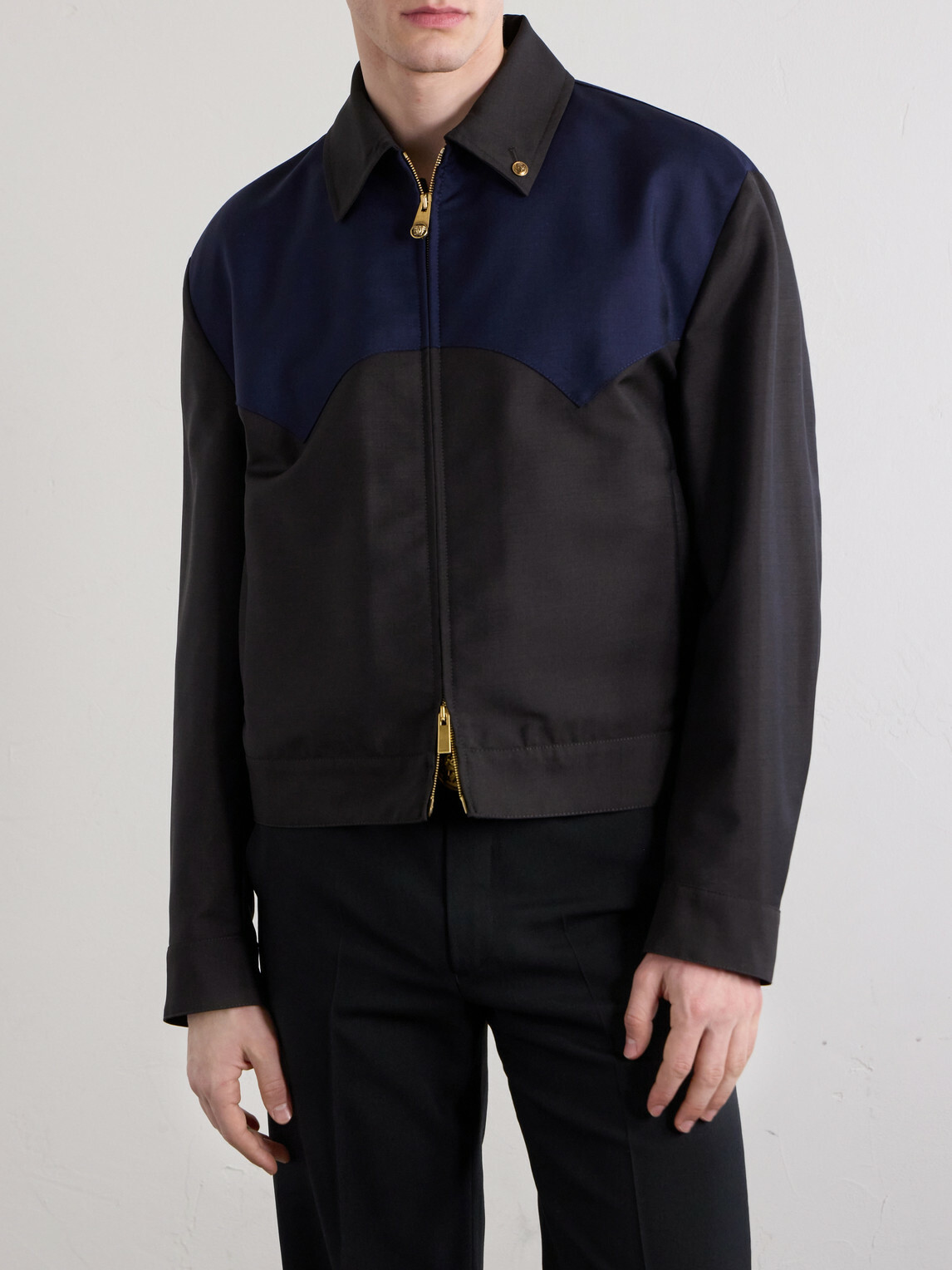 Versace - Wool and Mohair-Blend Blouson Jacket - Brown