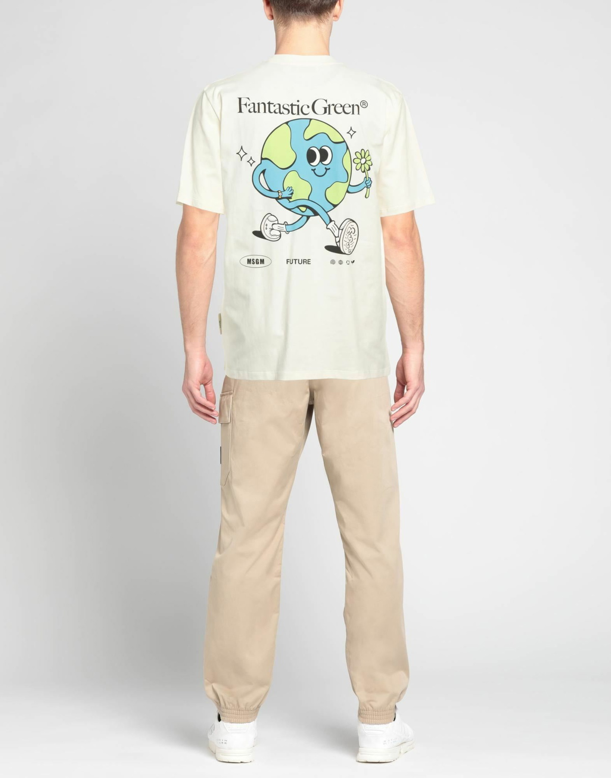 Msgm Mens T-shirt Cream
