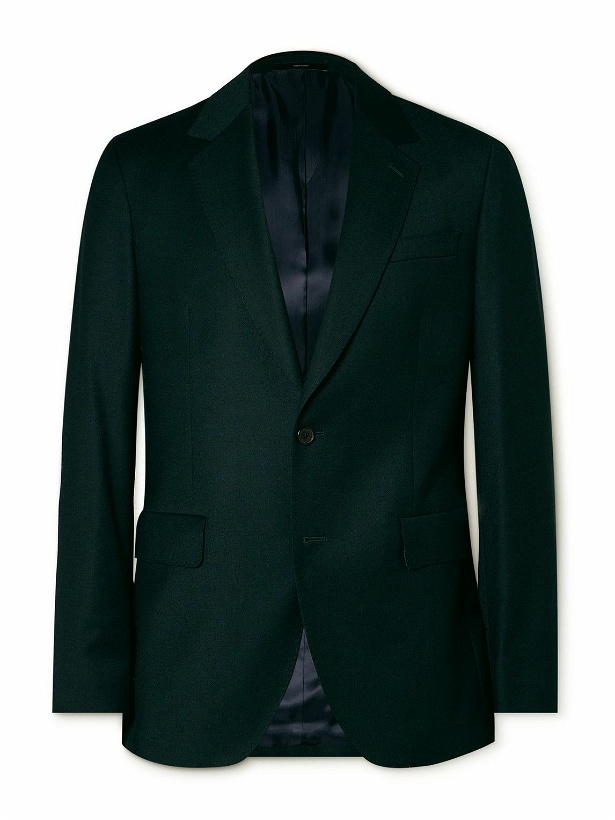 Photo: Paul Smith - Wool and Cashmere-Blend Flannel Blazer - Green