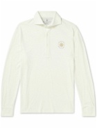 Brunello Cucinelli - Snowflake Logo-Print Cotton and Silk-Blend Polo Shirt - White