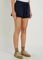 Citizens OF Humanity Viveene Turn-up Cotton Shorts Navy