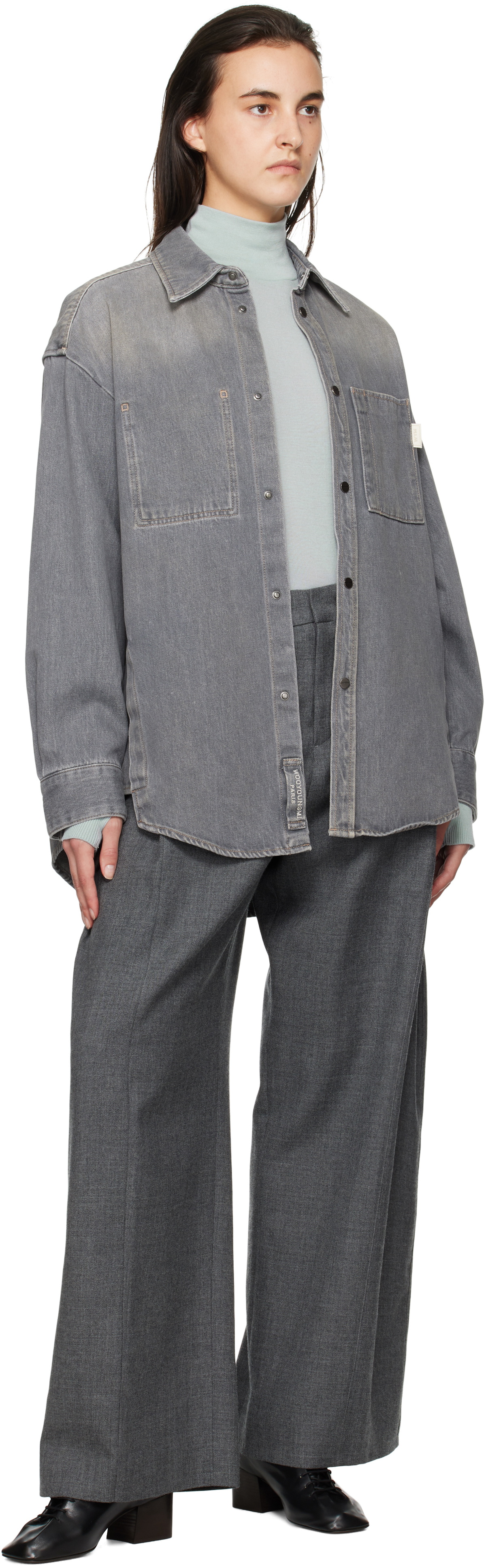 WOOYOUNGMI Gray Wool Trousers