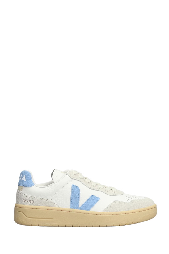 Photo: Veja V-90 O.t. Sneakers In White Suede And Leather