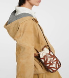 Loewe Anagram leather and canvas pouch with strap
