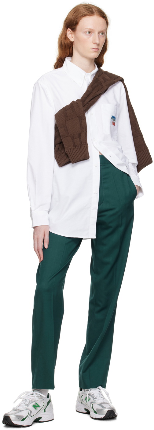 Palmes Green Fine Pleated Trousers
