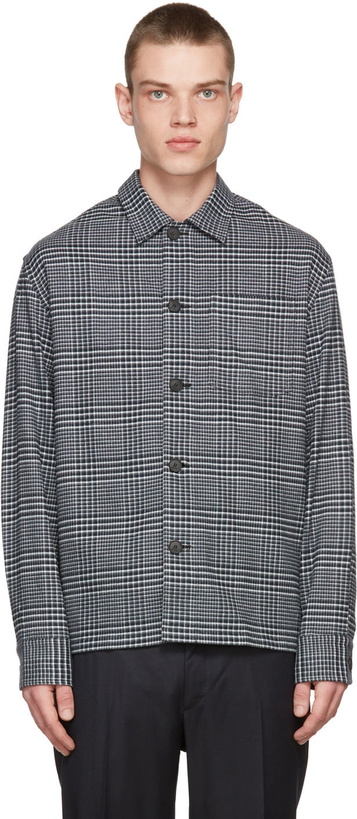 Photo: Brioni Black & White Check Regular Shirt