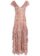 Rixo Ambika Patterned Silk-chiffon Maxi Dress Multicoloured