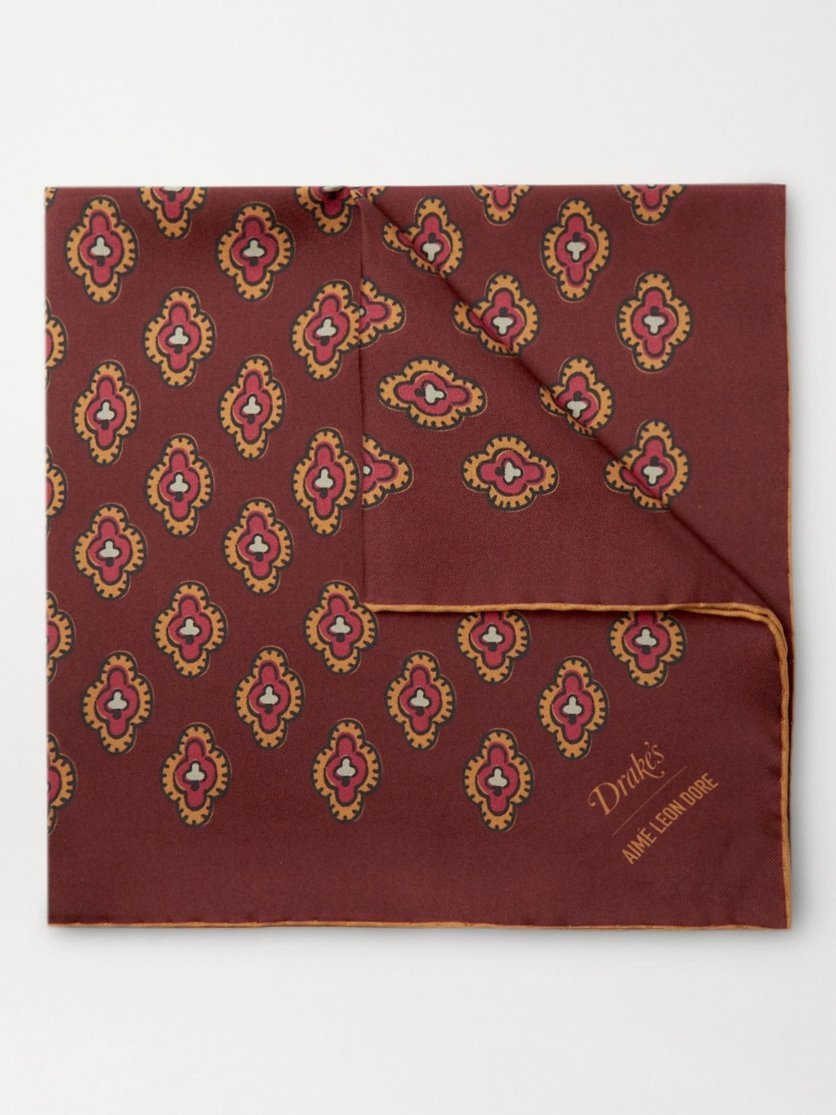 AIMÉ LEON DORE - Drake's Printed Silk-Twill Pocket Square