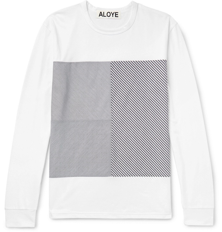 Photo: Aloye - Panelled Cotton-Jersey T-Shirt - White
