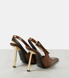 Saint Laurent Lee patent leather slingback pumps