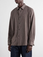 ATON - Checked Cotton and Yak-Blend Shirt - Brown