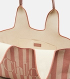 Chloé Chloé Stripy Large logo canvas tote bag