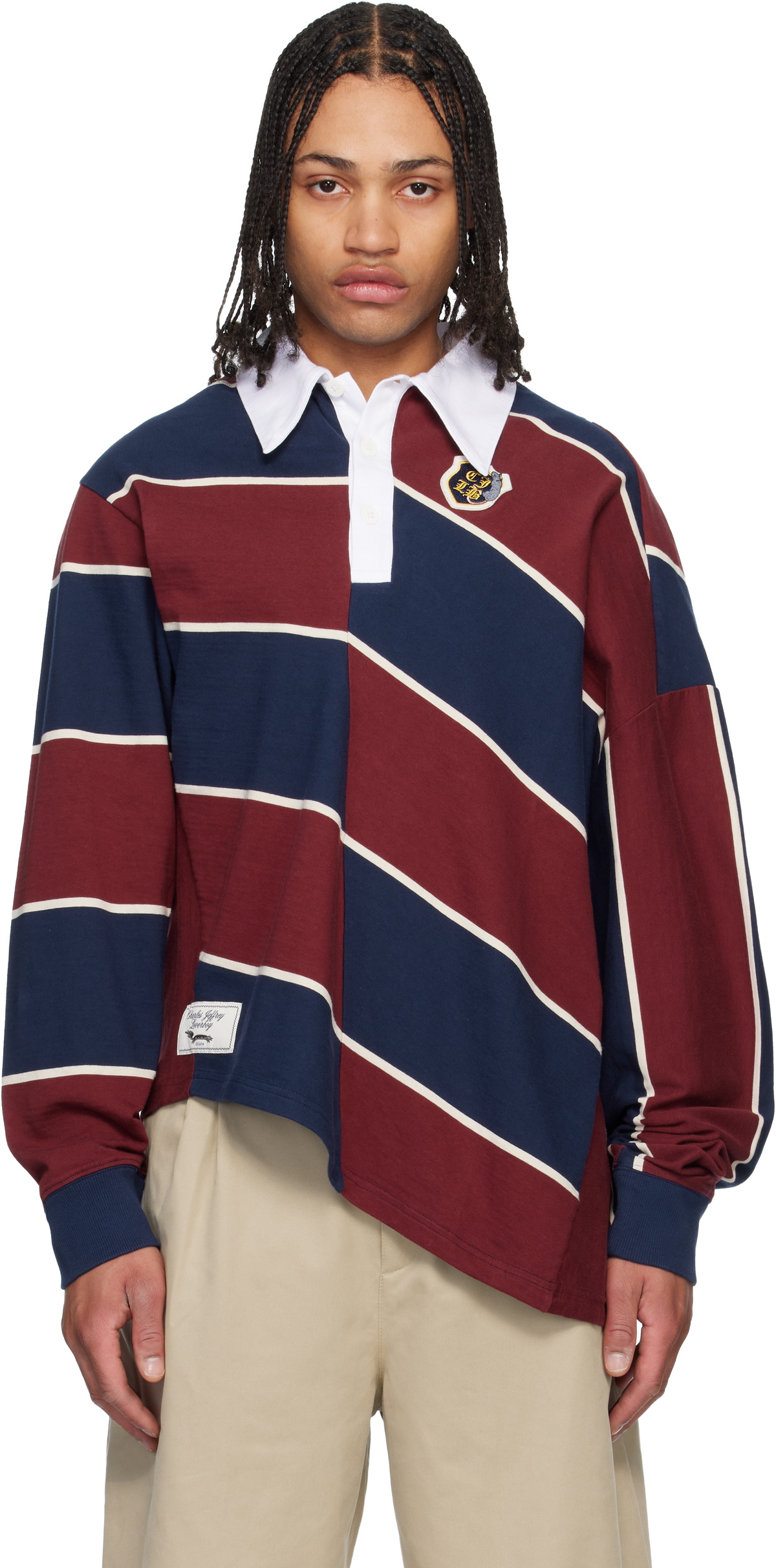 Charles Jeffrey LOVERBOY Red & Blue Topsy Turvy Polo Charles