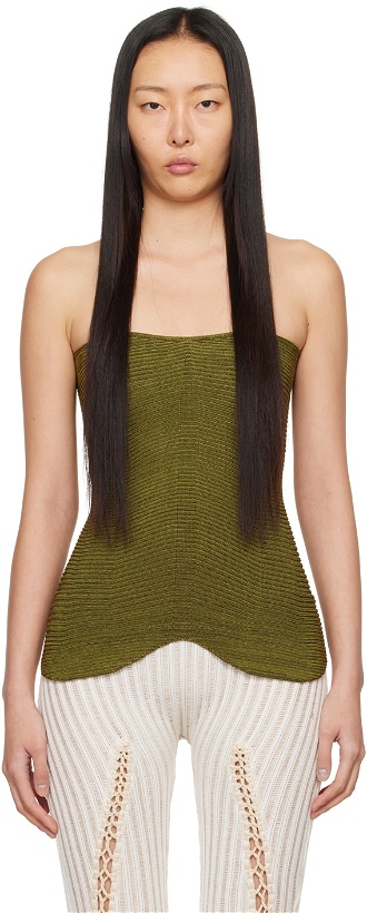 Photo: Isa Boulder SSENSE Exclusive Green Curly Tube Top