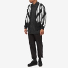 Beams Plus Men's Native Rag Pattern Boa Fleece Cardigan in Black