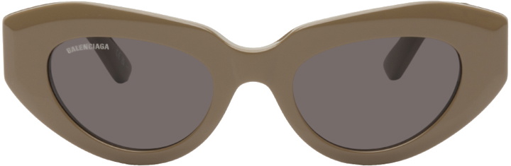 Photo: Balenciaga Brown Rive Gauche Cat Sunglasses