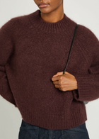 Nili Lotan Tomaso Cashmere and Silk-blend Jumper Burgundy
