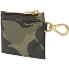 TOM FORD - Camouflage-Print Leather Cardholder with Lanyard - Green