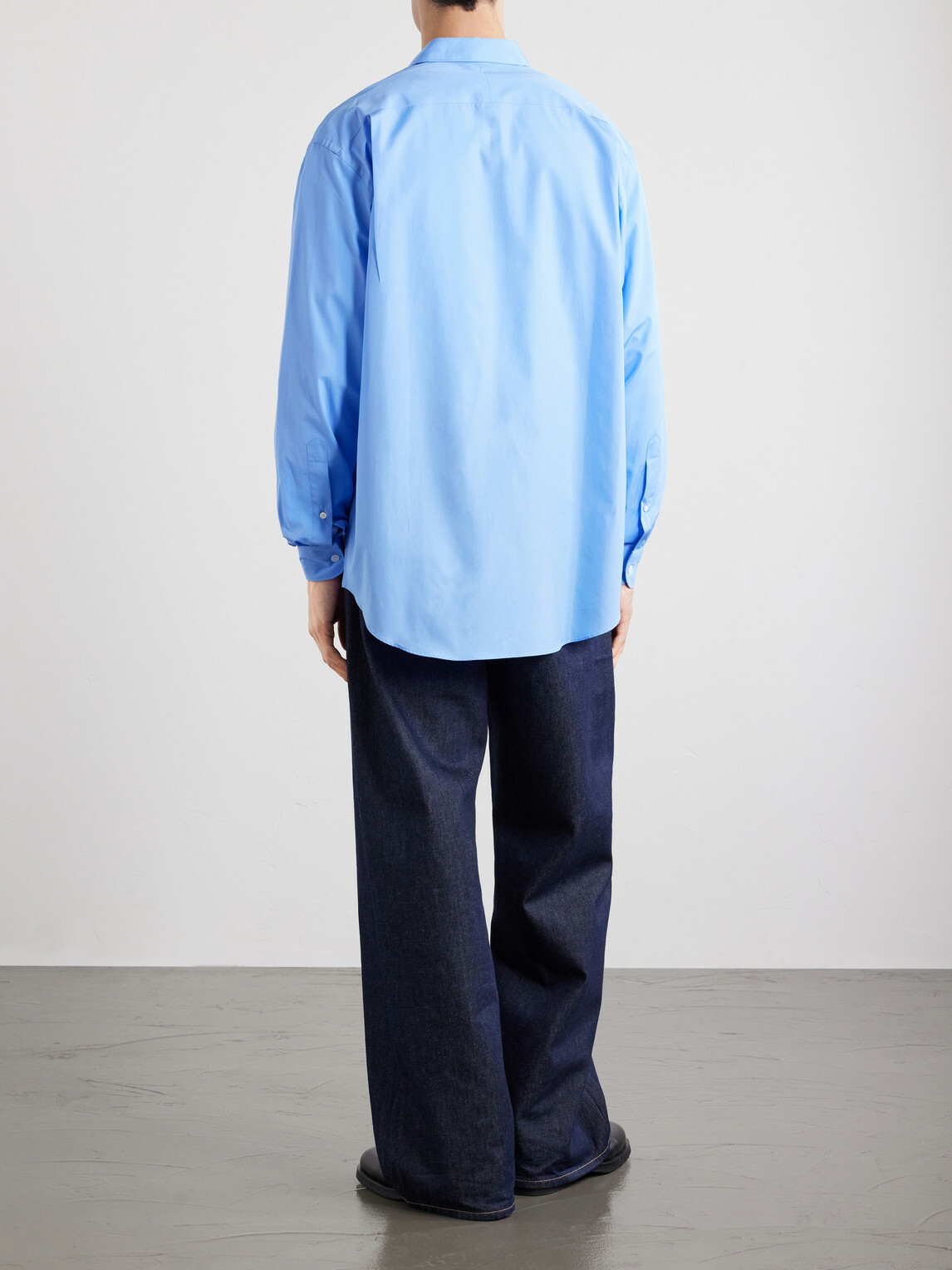 A.PRESSE - Cotton-Poplin Shirt - Blue