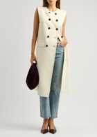 Veronica Beard Hoxton Sleeveless Wool-blend Jacket Ivory