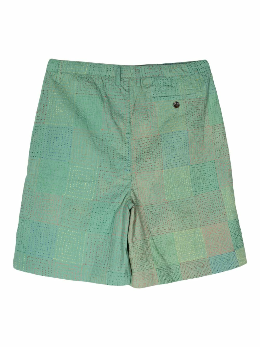 Glass Cypress Green Quilted Cotton Shorts