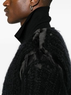 MLGA Black Chunky Knit Bomber Jacket