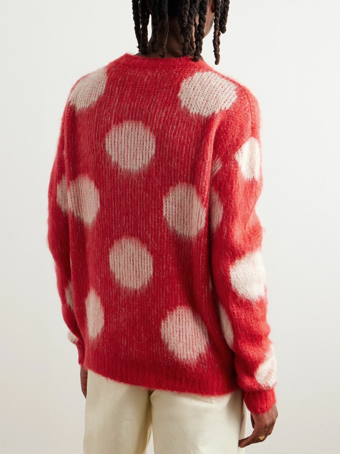 Marni - Polka-Dot Intarsia-Knit Sweater - Red Marni