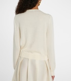 Oscar de la Renta Foxgloves embroidered virgin wool cardigan