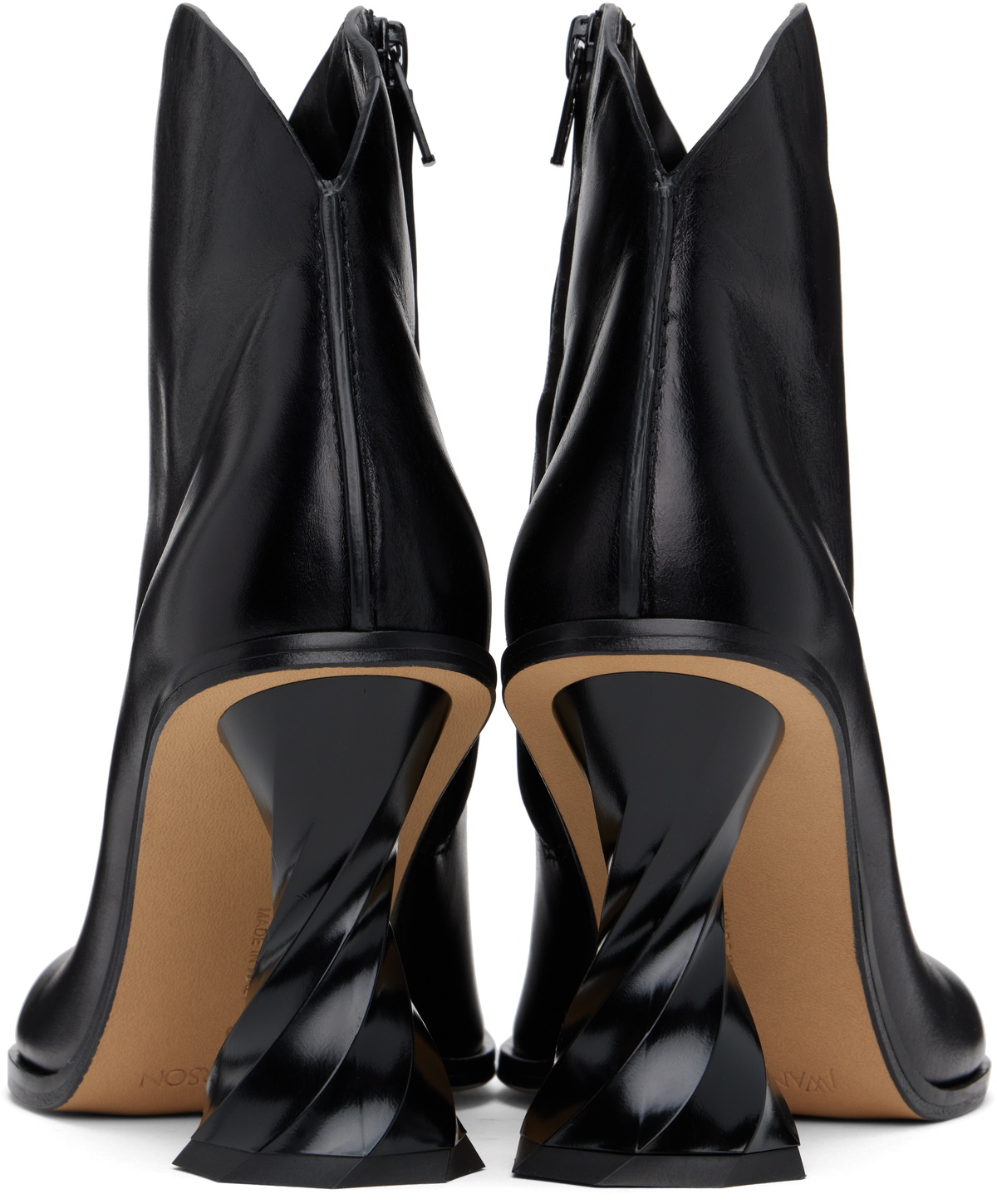 【関税込み】JW Anderson ブラック Twisted Heel アンクルブーツ JW Anderson Black Twisted Heel Ankle Boots JW Anderson