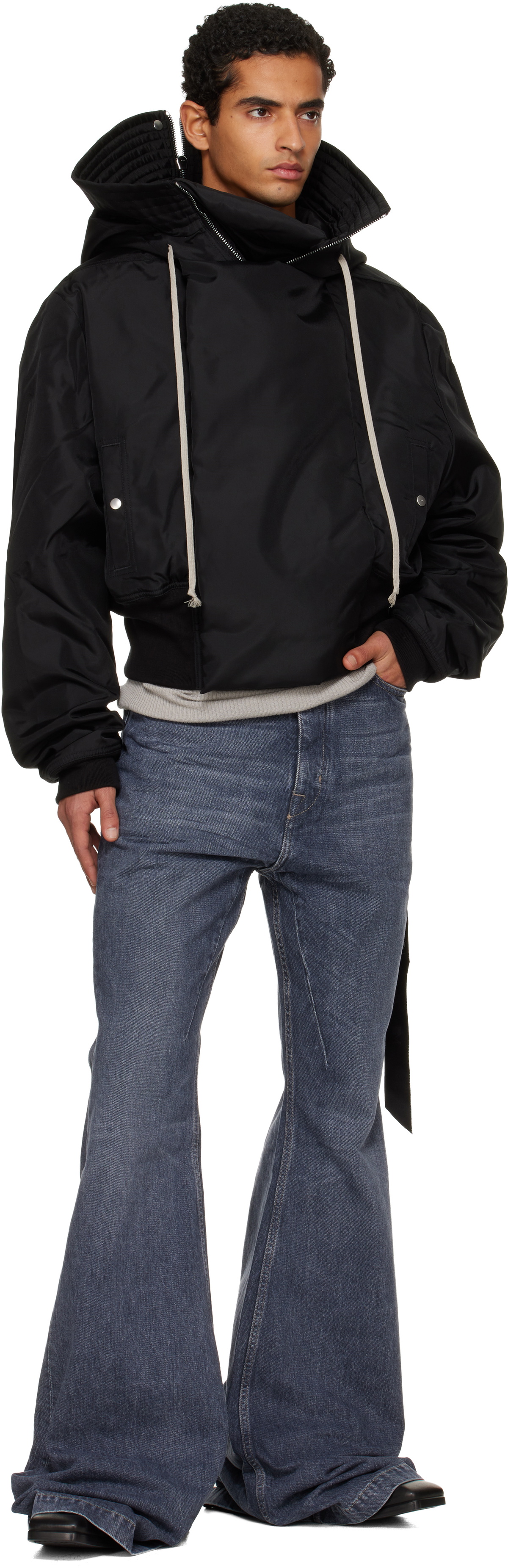 Rick Owens DRKSHDW Black Concordians Cropped Alice Parka Rick 