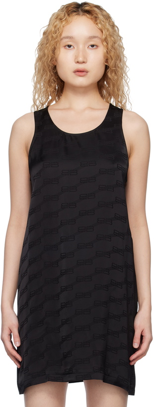 Photo: Balenciaga Black BB Monogram Fluid Tank Top