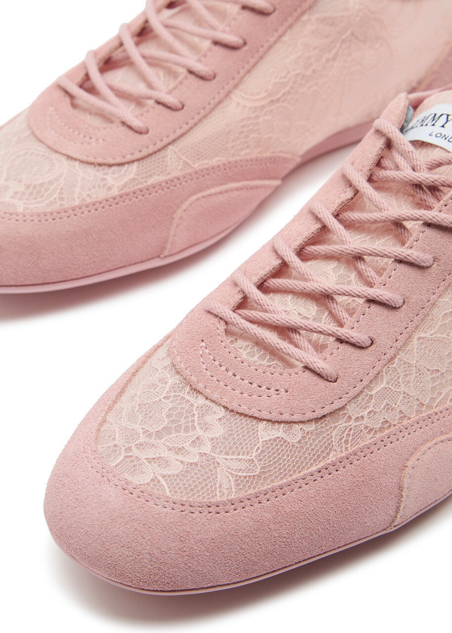 Jimmy Choo Sunny Panelled Lace Sneakers Pink