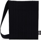 PLEATS PLEASE ISSEY MIYAKE Black Crepe Knit Bag