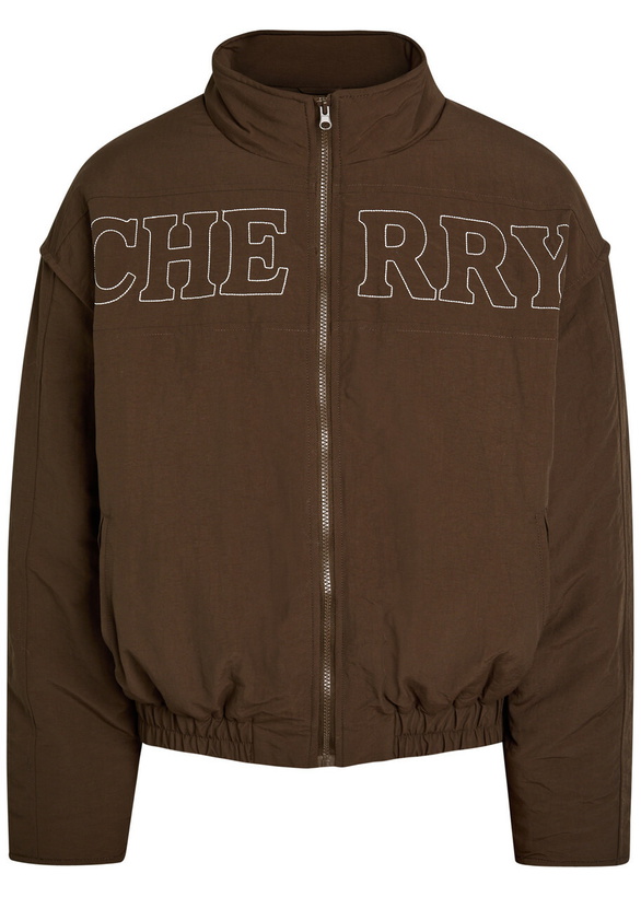 Photo: Cherry Los Angeles Pit Crew Logo-embroidered Padded Nylon Jacket Brown