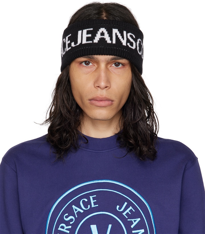 Photo: Versace Jeans Couture Black Logo Headband