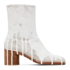 Maison Margiela Off-White Bianchetto Mid Heel Tabi Boots