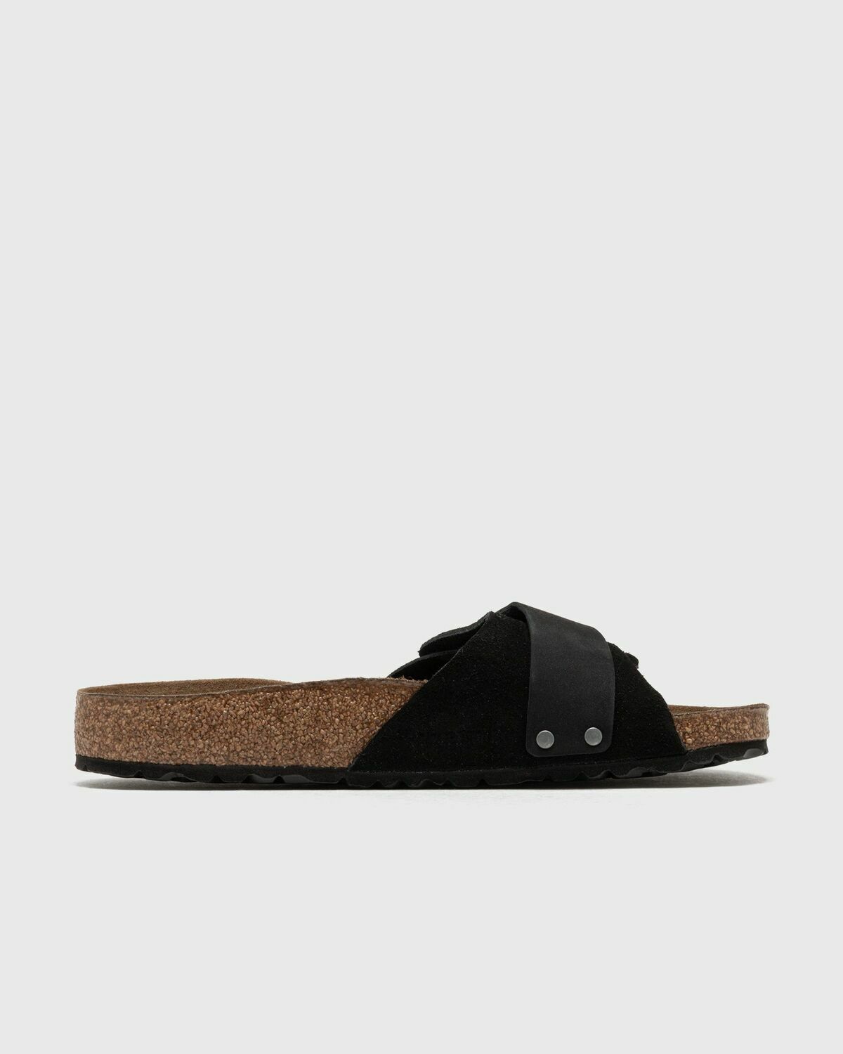 Birkenstock Oita Nubuck Leather/Suede Black Womens Sandals & Slide