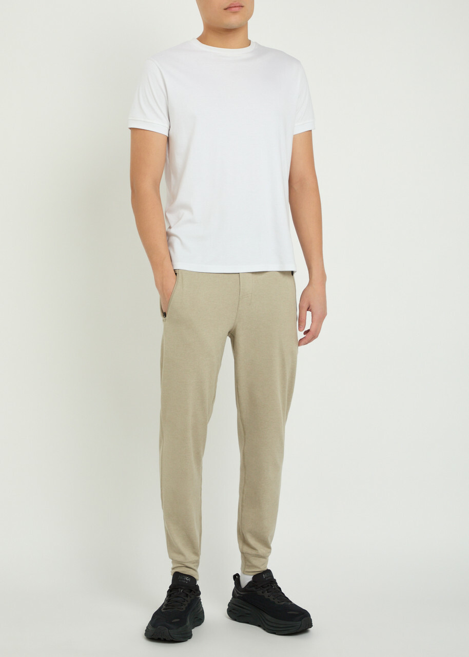Vuori Ponto Performance 28 Stretch-jersey Sweatpants Beige