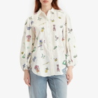 ALÉMAIS Women's Play Embroidered Shirt in Cream