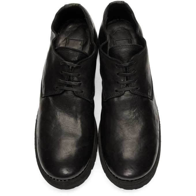 Guidi Black Leather Classic Derbys Guidi