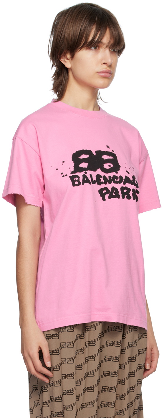 Balenciaga Pink BB Icon T Shirt Balenciaga