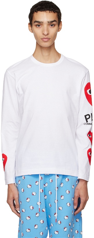 Photo: COMME des GARÇONS PLAY White Heart Long Sleeve T-Shirt