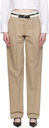 HommeGirls Khaki Big Belt Trousers