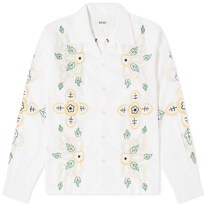Photo: Bode Men's Embroidered Buttercup Shirt in White