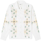 Bode Men's Embroidered Buttercup Shirt in White