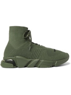 BALENCIAGA - Speed Stretch-Knit Sneakers - Green