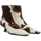 Marni White & Brown Cow-Print Ponyhair Cindi Boots