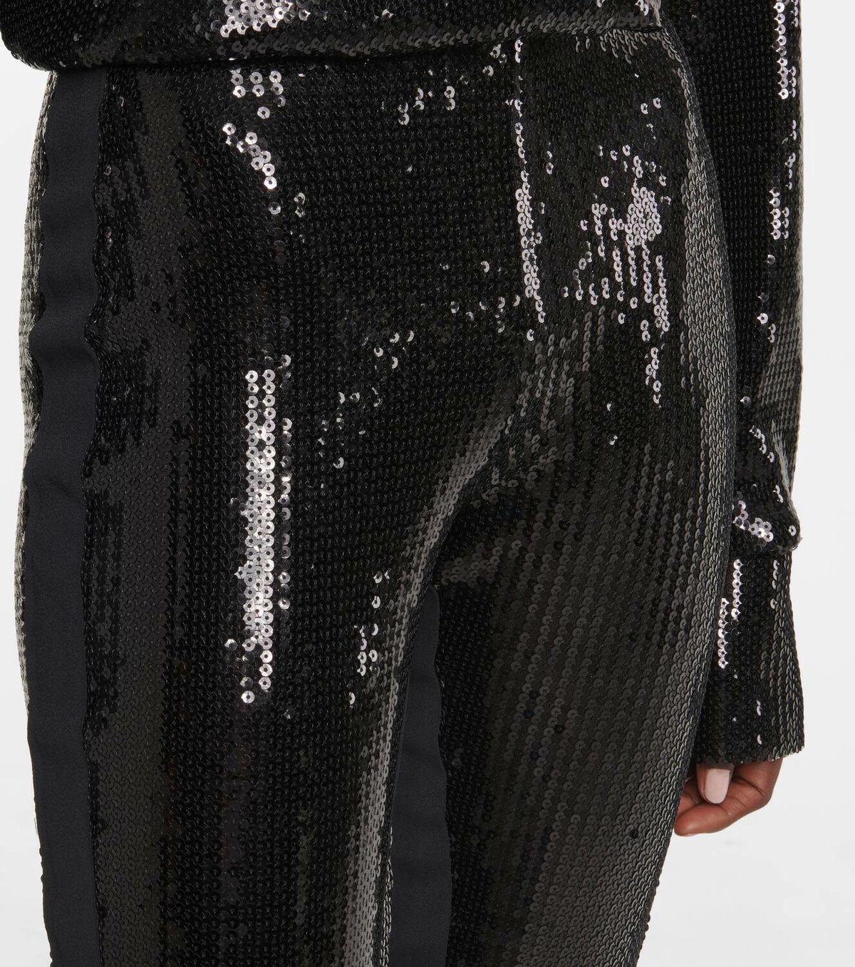 David Koma Sequined flared high-rise pants