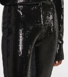 David Koma Sequined flared high-rise pants